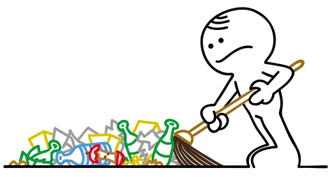 figur fegt dreck weg