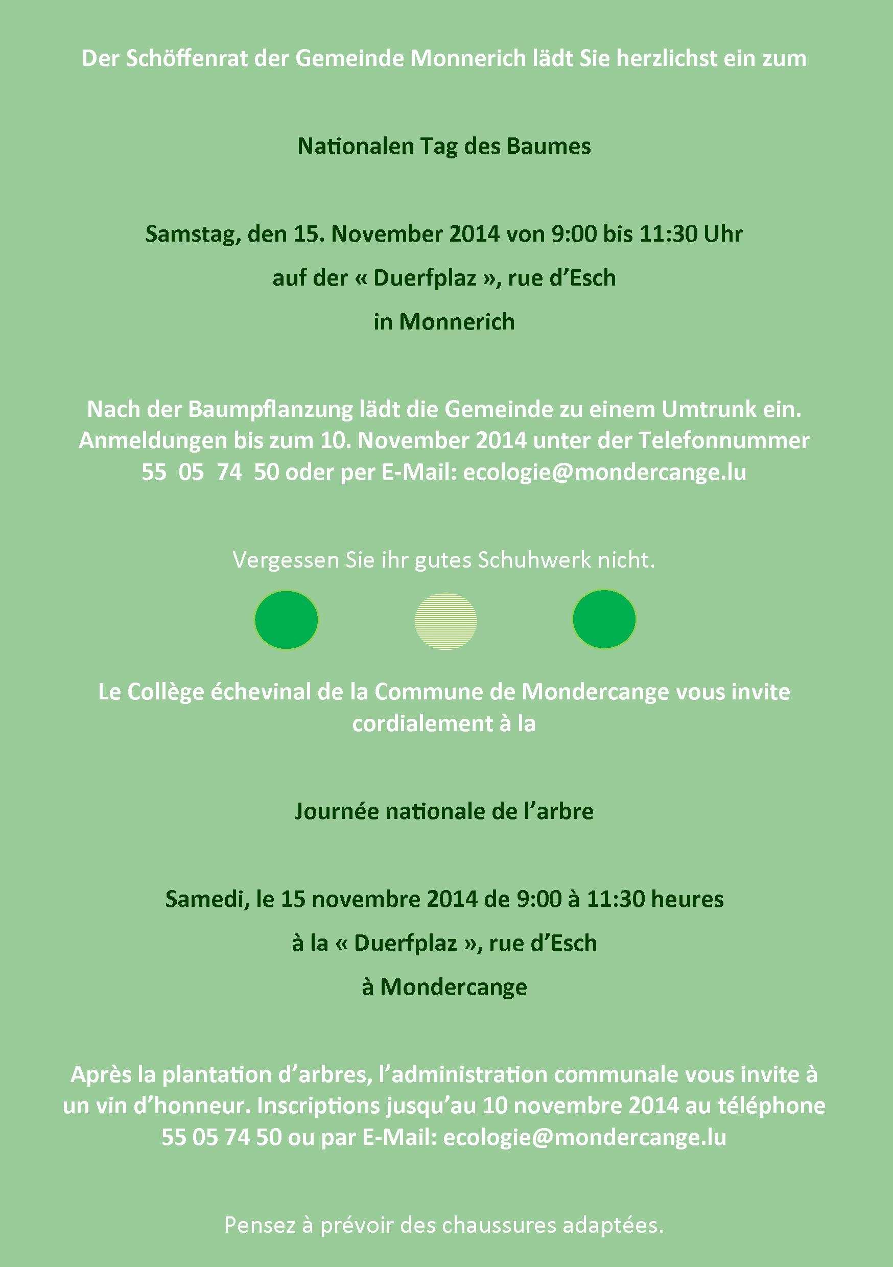 Flyer journée de l'arbre mondercange 2014 verso