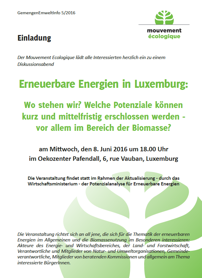 diskussiounsowend mouvement écologique